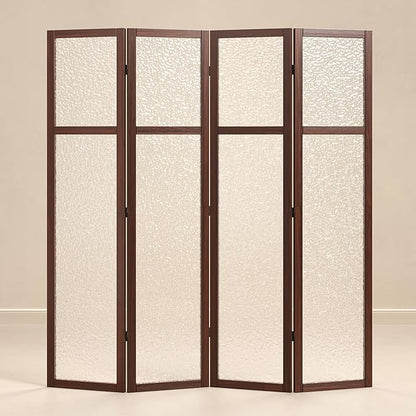 Acrylic Room Divider, 4-Panel Freestanding Partition Screen, Frosted