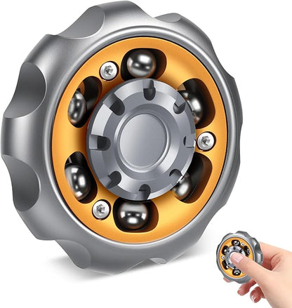 Metal Precision Fidget Spinner - Anxiety Rotator & Restless Fidget Toy, Stress-Relief Tool for Adults & Kids (Grey)