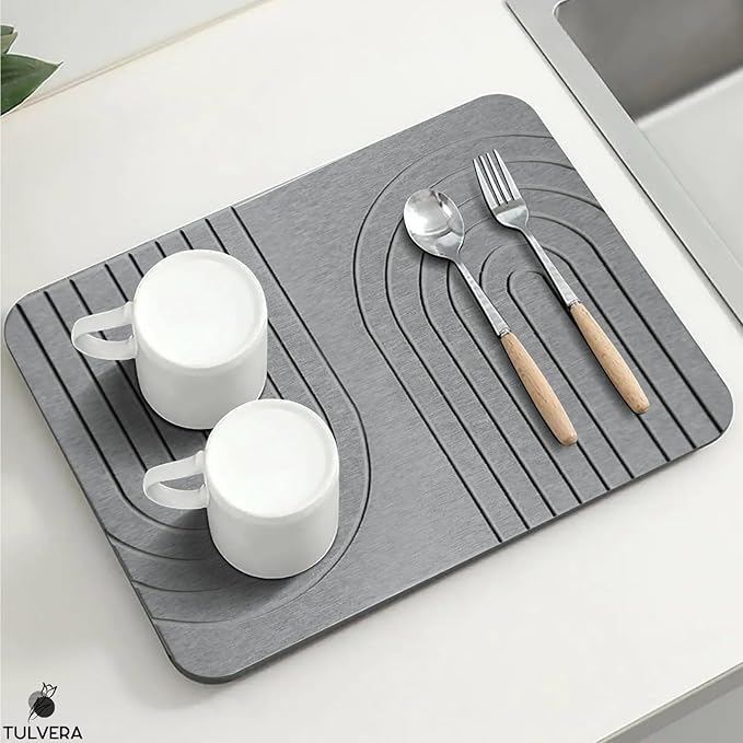 Stone Dish Drying Mat for Kitchen Counter – Diatomaceous Earth Drying Mat |