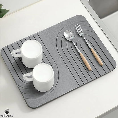 Stone Dish Drying Mat for Kitchen Counter – Diatomaceous Earth Drying Mat |