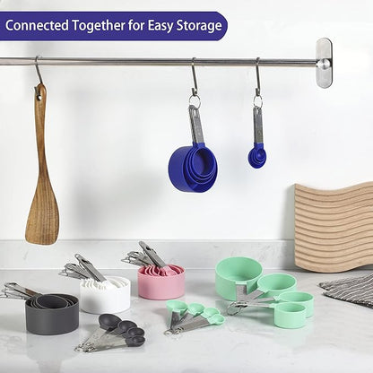 Measuring Cups and Spoons Set of Huygens Kitchen Gadgets 10 Pieces, Stackable