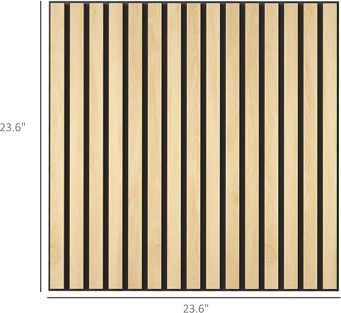 HOMCOM 4 Pack 3D Acoustic Panels, Wood Slat Wall Paneling