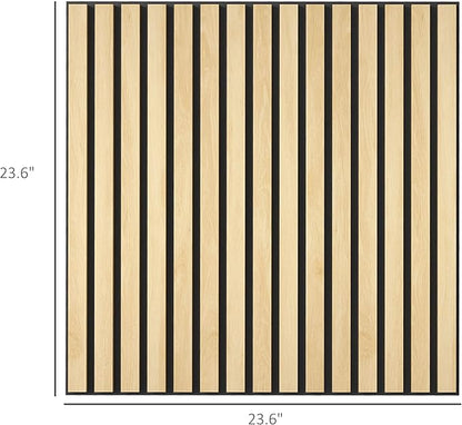 HOMCOM 4 Pack 3D Acoustic Panels, Wood Slat Wall Paneling