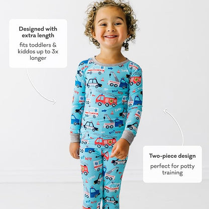 Little Sleepies Two-Piece Pajama Set for Boys & Girls, Soft Viscose from Bamboo Toddler Pajamas for Kids, Family Matching PJs