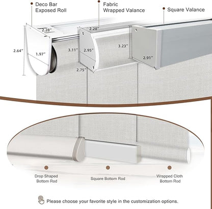 Motorized Roller Shade: Blackout, Rechargeable, Compatible