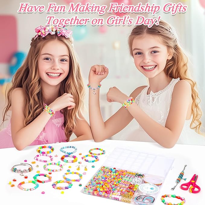 PAXCOO 2435PCS Bracelet Making Kit Including All Kinds of Beads for Jewelry Making, Friendship Bracelets, Necklaces, Beading, Gifts and DIY Crafts