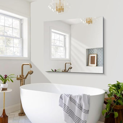 CILIBER Frameless Mirror, 36x40 inch Bathroom Mirrors