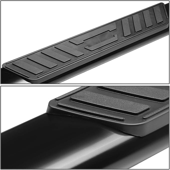 Auto Dynasty Oval Tubing Running Compatible with 2009-2014 Ford F150 Crew Cab, Mild Steel Side Steps Nerf Bar, Boards 5 Inches Step Bars, Black Powdercoated