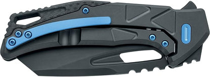 Fox Knives Chronos FX-552 AL Premium Folding Knife 3.54in CPM MagnaCut Steel Blade, Reverse Tanto, Frame Lock, Tip-up Carry, EDC Pocket Knife, Made in Italy (Black PVD Aluminum)