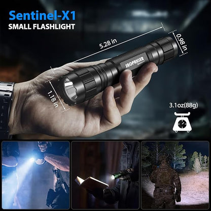 Tactical Flashlights High Lumens-1200 LM Police Flashlight with Holster for Duty Belt,Single Mode LED Flashlight for Camping/Law Enforcement-Sentinel-X1