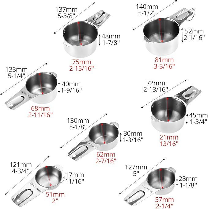 QWORK Stainless Steel Measuring Cups