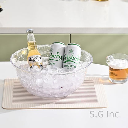 S.G Premium Quality 2 Gallon / 8 Quart Clear Plastic Punch Bowl