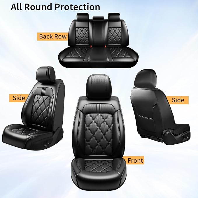 Blazer Car Seat Covers Fit for Chevrolet/Chevy Blazer 2019-2026, Full Coverage Leather Waterproof Breathable Seat Covers, Automotive Seat Protectors, Airbag Compatible, (5 Seats, Black)