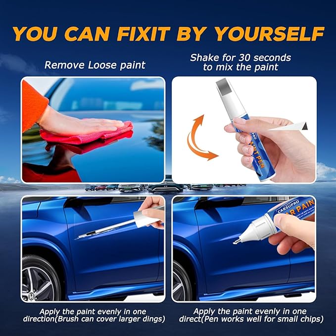 Silver Touch Up Paint for Cars,Car Paint Touch Up Pen for Deep Scratches,Car Scratch Repair Pen Auto Scratch Remover for Easy to Use and Fix(Industrial Steel Metallic)