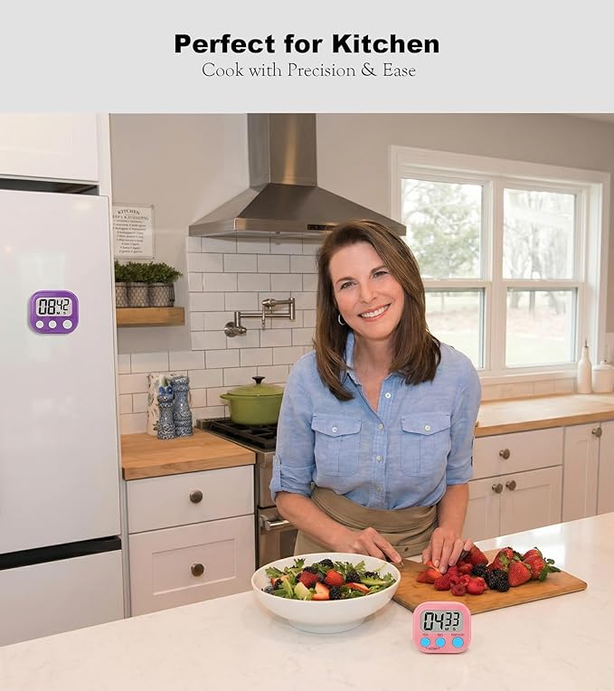 Digital Timer for Classroom Teachers Students, Magnetic Kitchen Countdown Timer