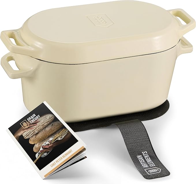Kook Dutch Oven, for Bread Baking, Sourdough Loaf Pan, Dual Handles, Enameled