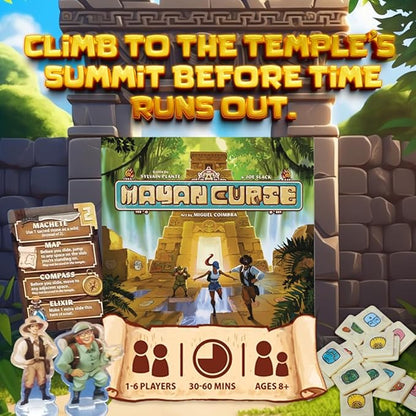 Mayan Curse – Thrilling Puzzly Board Games for Adults & Kids, Strategic Family Games for Game Night, Party Game with Fantasy, Adventure & Suspense, Ideal Gift for Boardgame Lovers