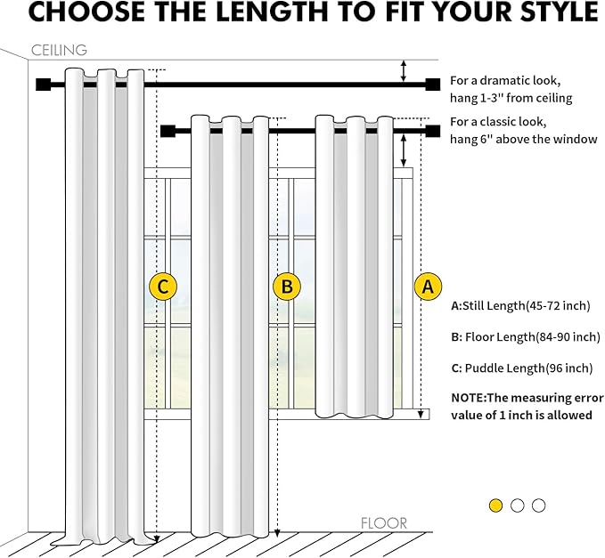 MIULEE Yellow Blackout Curtains