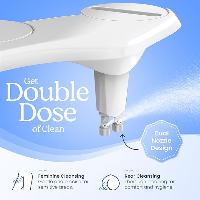 CLEAR REAR Bidet Attachment for Toilet Seat