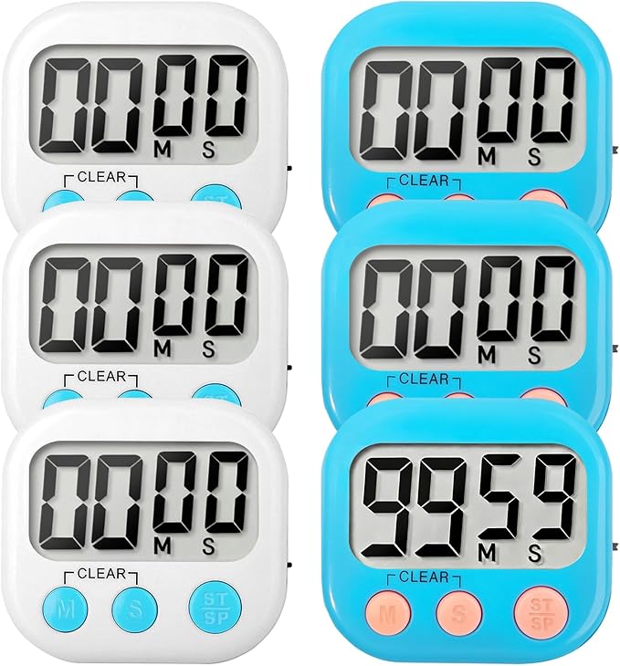 6 Pack Digital Kitchen Timer Small Classroom Timers