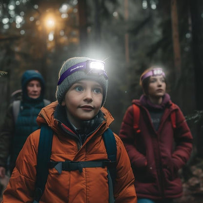 EverBrite Headlamp, 2 Pack Kids Headlamp with Red Light and Memory Function, Head Lamp for Adults and Kids with 5 Modes, Bright Headlamps for Camping, Running, Batteries Included