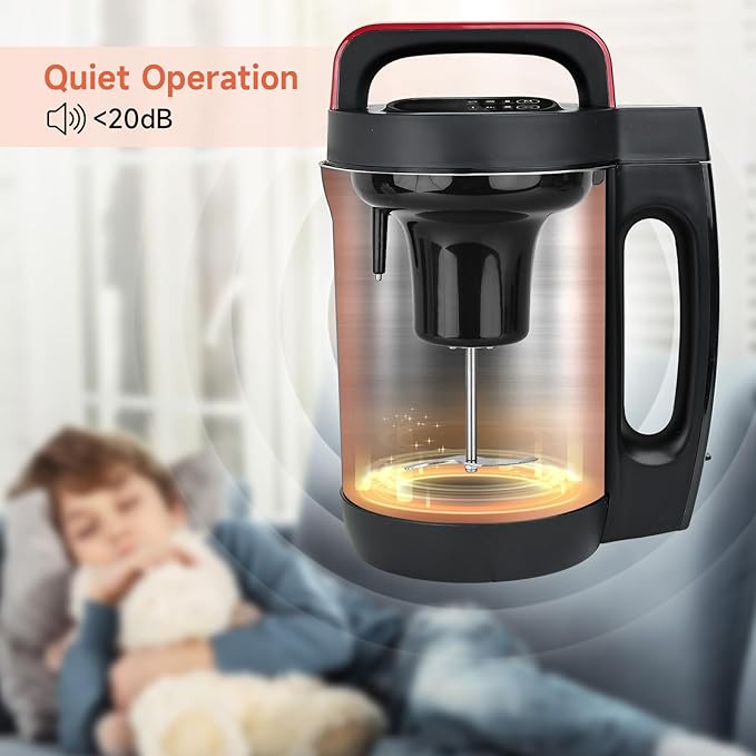 Homtone Soup Maker 2L, Makes 2-6 Servings, 6-in-1 Multifunctional Smooth and