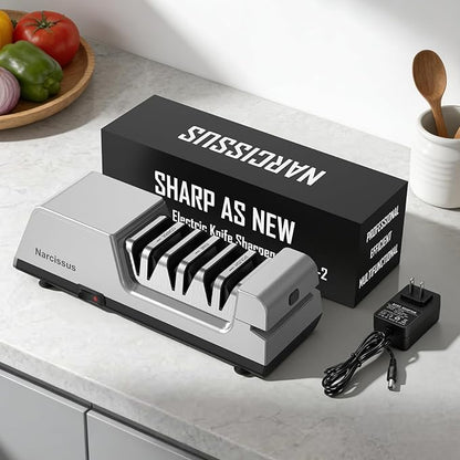 Narcissus Knife Sharpener, 3 Stages Diamond Electric Knife Sharpener