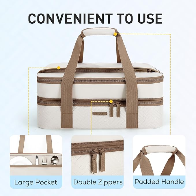 TOURIT Double Decker Insulated Casserole Carrier