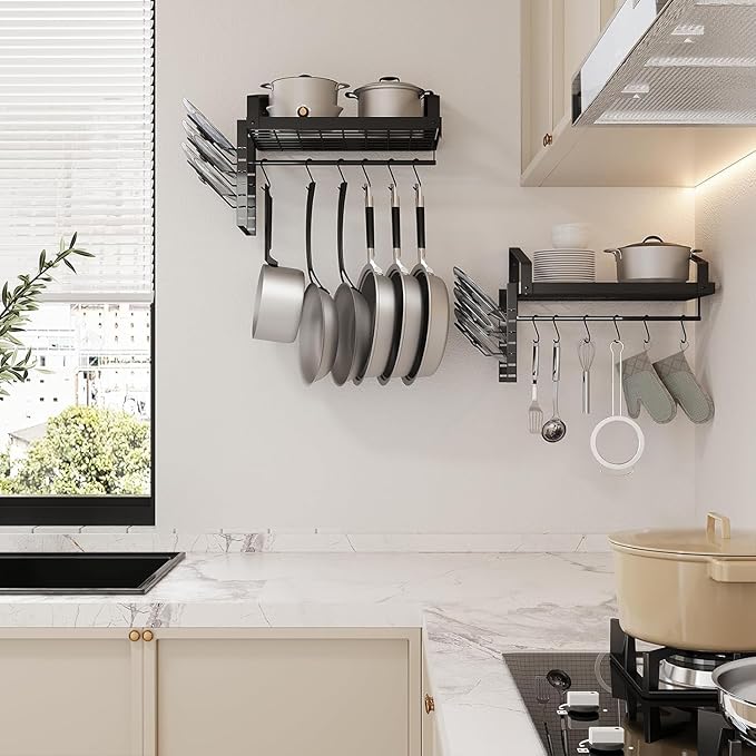 X-cosrack Pot Racks Wall Mounted Set of 2,