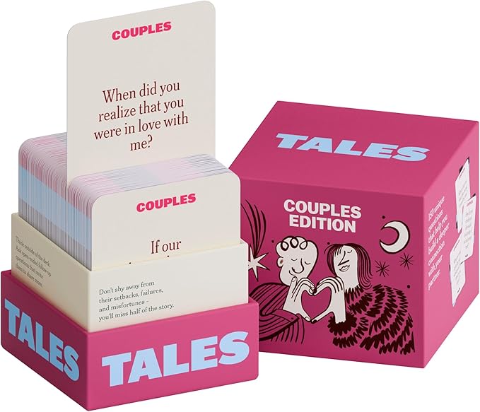 TALES 150 Conversation Starter Cards, Couples Edition, Perfect for Couples Games for Adults, Date Night Ideas, Gifts, Anniversaries, and Quality Time Together, Prompts for Deeper Connection