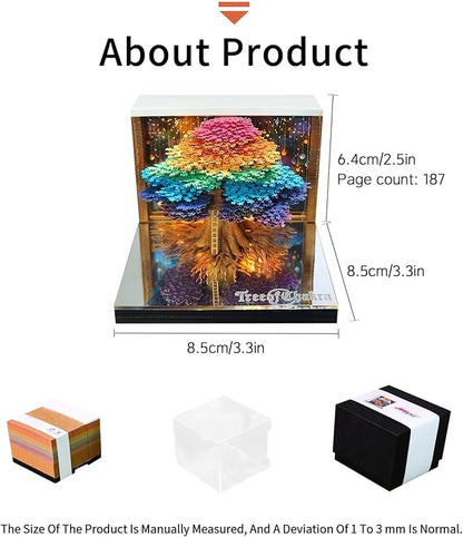 3d Calendar 2026,Hand Tear DIY Art 3d Calendar,Perfect Combination Of Artistic And Practical Design With Lights,Suitable For Note Taking,Decorative Ornaments,Holiday Gifts (colorful)