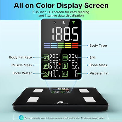 Arboleaf Smart Scale with BMI, Body Fat, Muscle Mass, 14 Composition Metrics