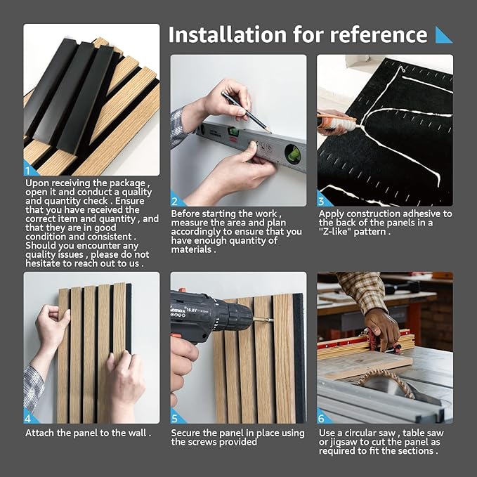 Art3d 4-Pack 94.5 x 7.9 inch Acoustic Wood Slat Wall Panels
