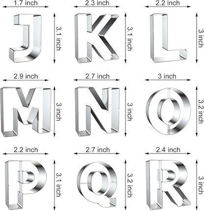 Alphabet Letter Cookie Cutters Shapes Large 3 Inch