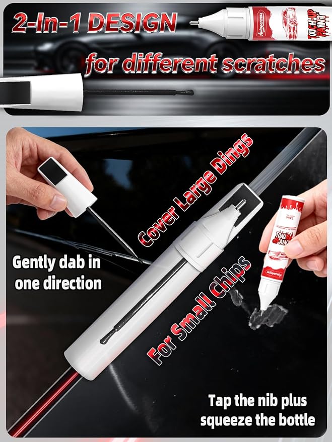 FA/M7476 Eruption Green Metallic Car Touch Up Paint for Ford, Color Accurate Two-In-One Car Paint Scratch Repair Pen, Professional Scratch Remover for Vehicles Chips and Nicks Scuff