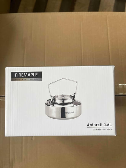 Fire-Maple Antarcti Portable 0.6 Liter Lightweight Stainless Steel Camping Kettle | Durable and Portable Camp Tea Pot | Ideal for Bushcraft and Outdoor Campfire Use