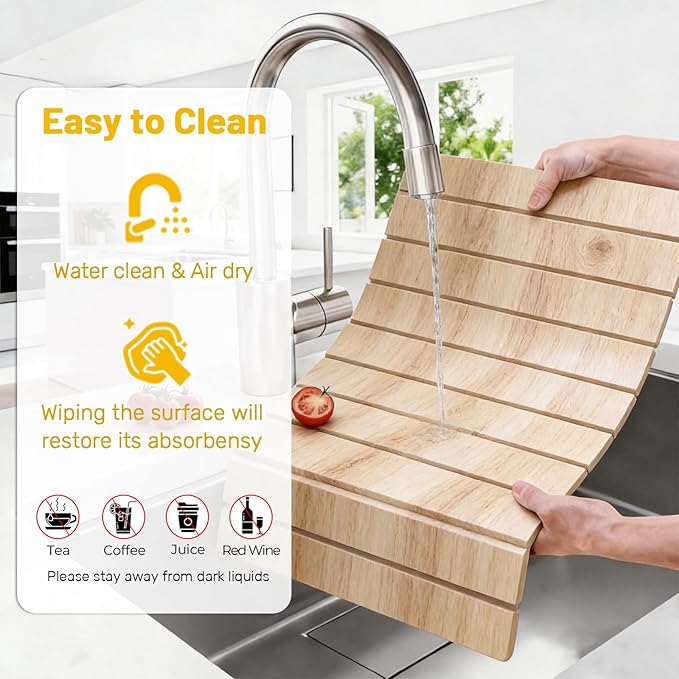 Dish Drying Mats, Large 24x16 Inch Diatomaceous Earth Drying Mat /