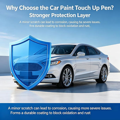Agate Black Metallic(UM) Car Touch Up Paint for Ford 2-in-1 Car Scratch Repair Pen with Fine Tip&Brush, DIY Color-Code Matched Auto Paint for Rock Chips Door Scratches Paint Nicks Bumper Marks