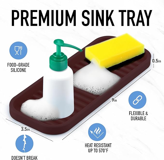 Zulay Kitchen Silicone Sponge Holder