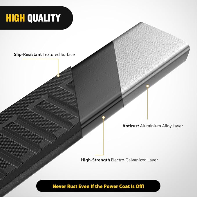 Nilight Running Boards for 2009-2018 Dodge Ram 1500 Crew Cab 2010-2024 Ram 2500 3500 4 Full Size Doors 6 Inch Side Step Nerf Bars Black