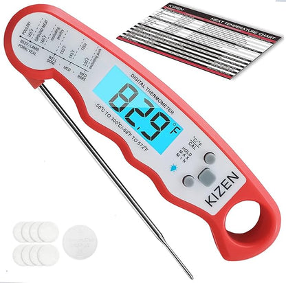 KIZEN Instant Read Meat Thermometer Digital - Food Thermometer for Cooking, Grill, Oven, BBQ - Probe Thermometer for Kitchen