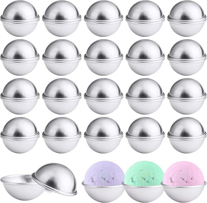 40PCS- Bath Bomb Mold Kit, 20 Set Soap Mold & Bath Bombs Press for DIY Making Supplies