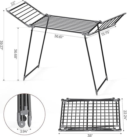 APEXCHASER Clothes Drying Rack Foldable, Large Drying Rack Clothing, Winged