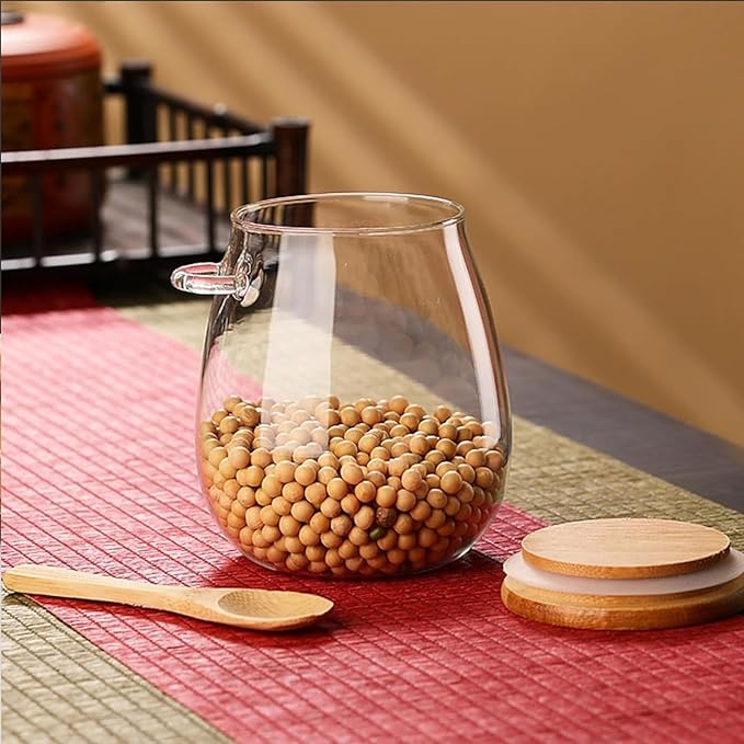 Airtight glass jar storage container