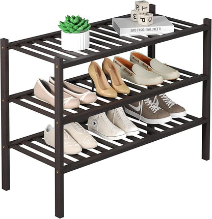 ROMGUAR CRAFT 3 Tier Bamboo Shoe Rack