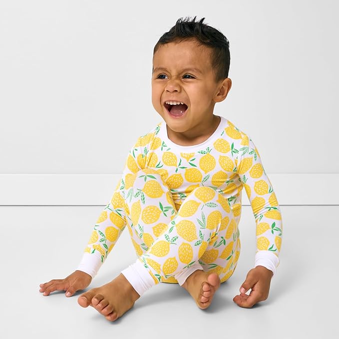 Little Sleepies Two-Piece Pajama Set for Boys & Girls, Soft Viscose from Bamboo Toddler Pajamas for Kids, Family Matching PJs