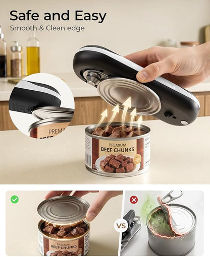 Electric Can Opener, One-Touch Automatic Can Opener, USB Rechargeable Electric