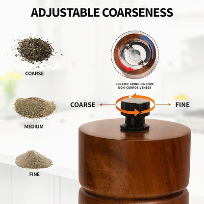 Salt and Pepper Grinder Set, Manual Salt Pepper Mills Grinders