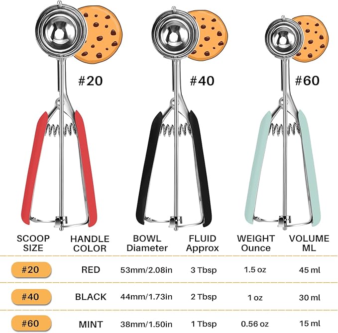JUNADAEL J Cookie Scoop Set, Cookie Scoops