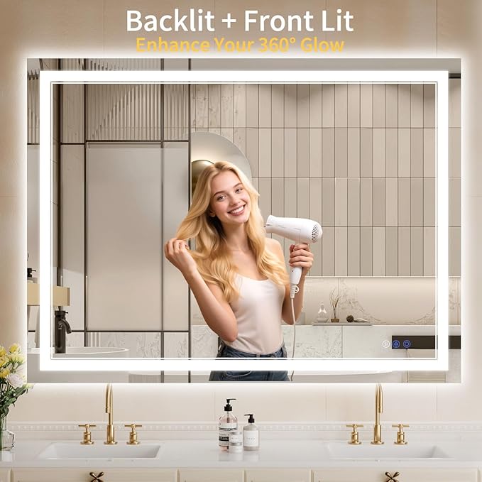 36"x48" LED Bathroom Mirror